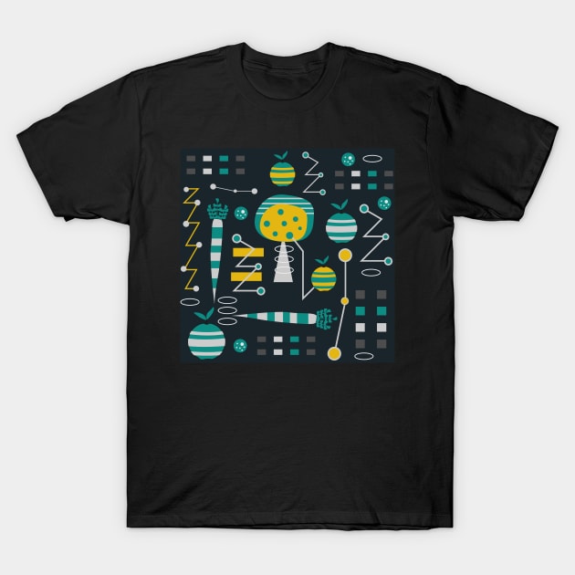 Mid-century carrots, apples and trees T-Shirt by cocodes